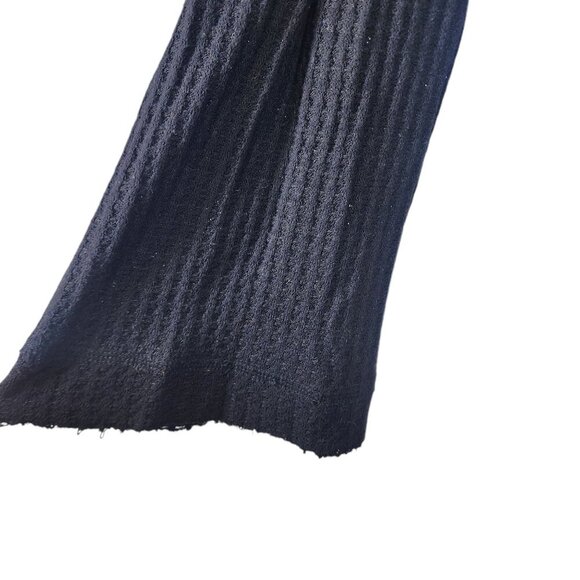 Meadow Rue Anthropologie Black Waffle Knit Long Sleeve Cowl Neck Tunic Top Shirt - Picture 5 of 9